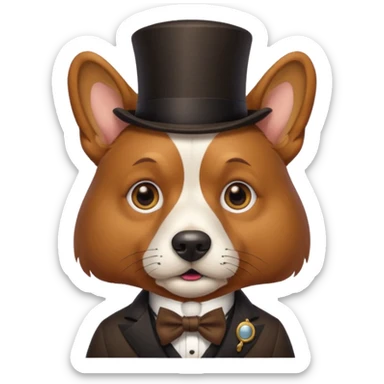 dog gentleman sticker