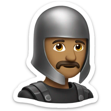 bald man with trojan helmet sticker