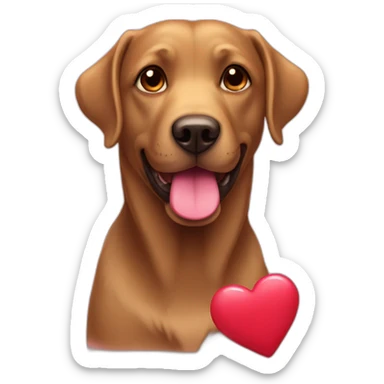 labradore with a heart for valentine day sticker