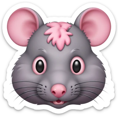 rat with a visible brain sticker