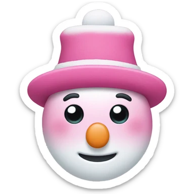 Pink snowman sticker