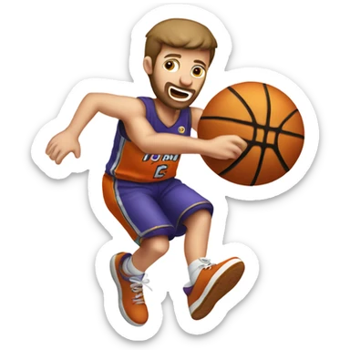 White man dunking a donut as a basketball  sticker