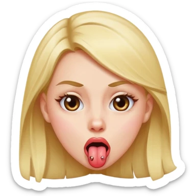 girl rolling her eyes with her tongue out sticker
