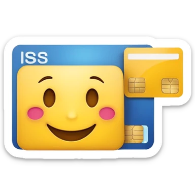 Happy emoji with a credit card sticker