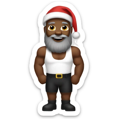 Black Santa muscles sticker