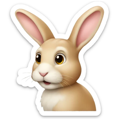 beige rabbit sticker