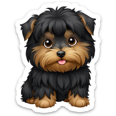 All black yorkiepoo sticker