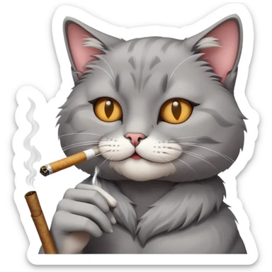 Cat smoking a joint sticker