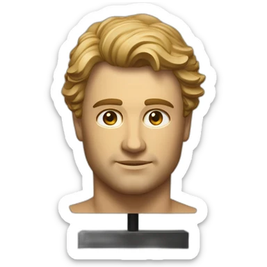 Grande estátua de um Homem romano sem roupa. Há destaque para sua v-line na cintura e seu bico do peito enorme. sticker