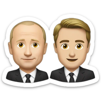 putin and zelensky sticker
