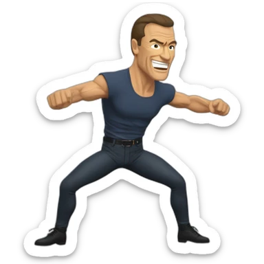 JEAN CLAUDE VAN DAMME in full splits sticker