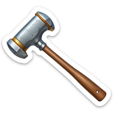 Hammer with wooden handle
 sticker