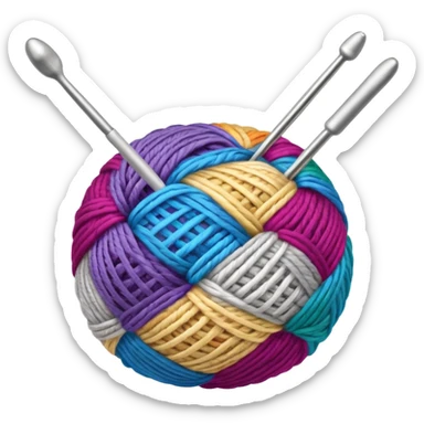 crochet yarn ball with hook sticker