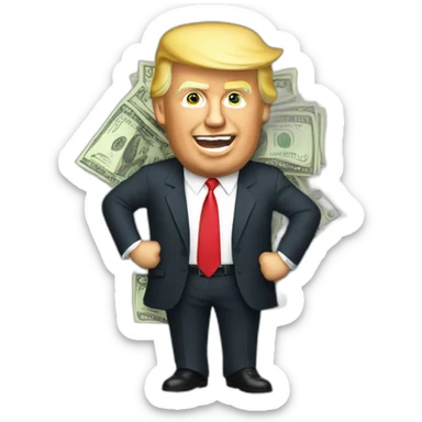 trump with money sticker