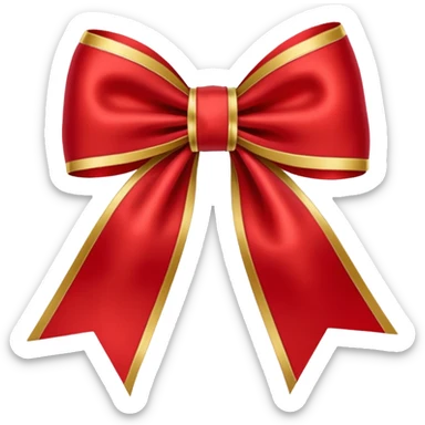 Red christmas bow with gold sticker