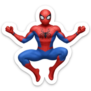 emoji de spiderman haciendo ejercicio sticker