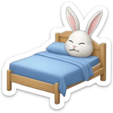 Lapin bleue qui dort sticker