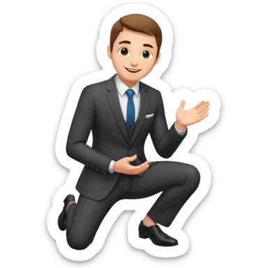 man kneeling and asking for marriage sticker