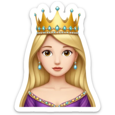 Queen – Elegant woman with jeweled crown and gown sticker