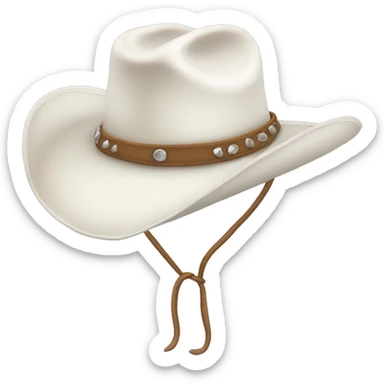 white cowgirl hat with rhnesones everywhre sticker