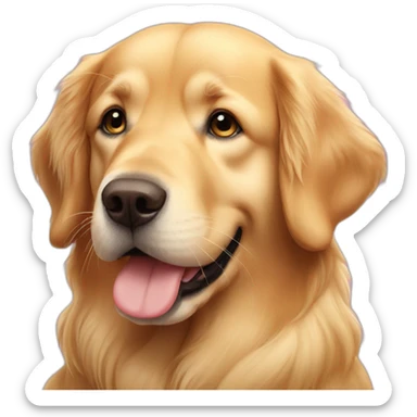 golden retriver in love sticker