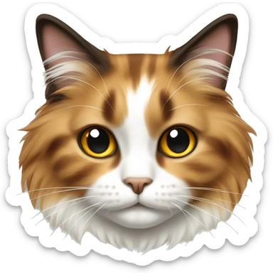 Calico long haired cat sticker