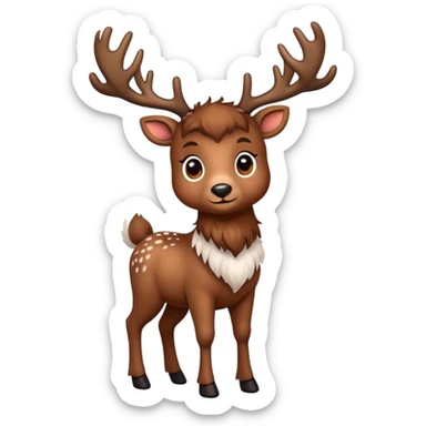 cute reindeer with antlers sticker