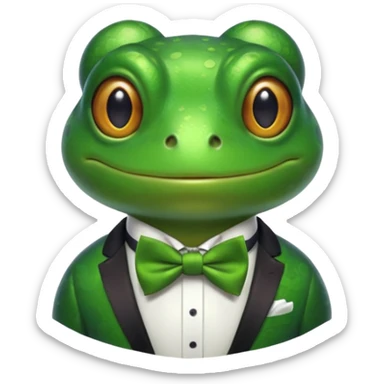 frog wearing bowtie sticker
