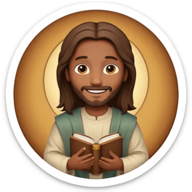 Jesus with bible circle avatar high quality emoji sticker
