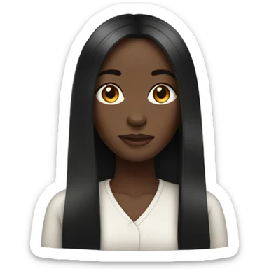 Black girl with long straight hair sticker