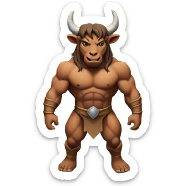 cinematic ultra HD style, photo-realistic - The deranged Minotaur stands in the middle of the labyrinth sticker