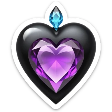 goth heart with a dark crystal teardrop sticker