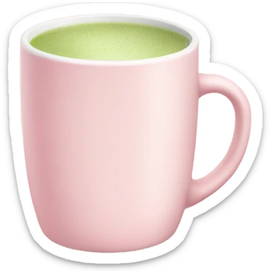 light pink mug of matcha light pink and white sticker