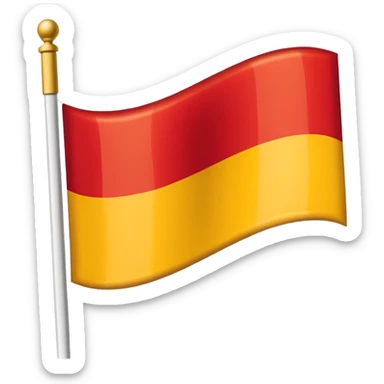 Red, white, and golden yellow vertically sequenced tricolour flag inspired by the flag of Italy sticker