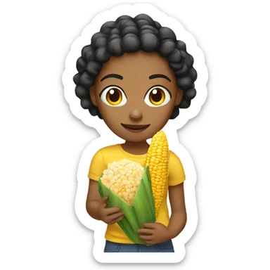Girl holding elote sticker