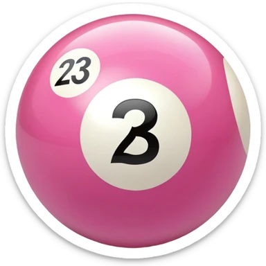 pink billiard ball with the number 23 sticker