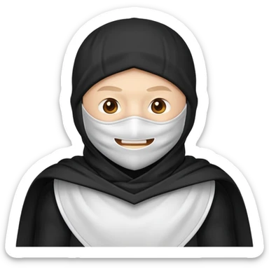 Emoji de ninja capa blanca sticker