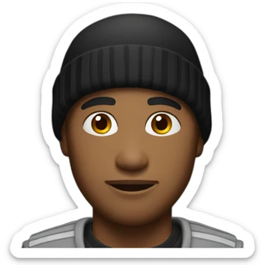 man with short black beanie sticker