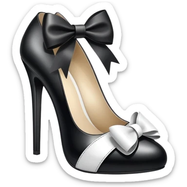 High heels black and white bows sticker