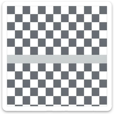 Gray and white checkered pattern, 8x8 grid, minimalist design, flat colors sticker
