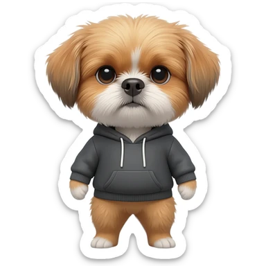shih tzu in hoody sticker
