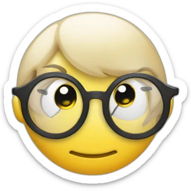 Yellow circle head Moult With a cheerful expression with black eyes black glasses sticker