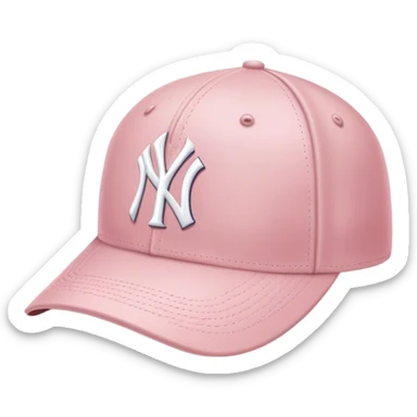 Light pink Yankees baseball cap sticker
