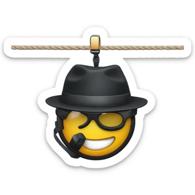 Spy hanging from rope with spy goggles on, avoiding lasers sticker