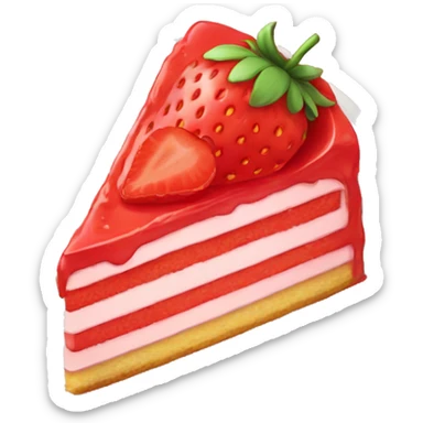 slice of strawberry cake with no dish sticker