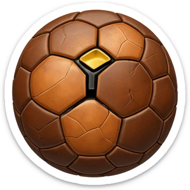old brown really cracked soccer ball sticker