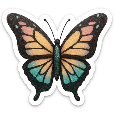 Glitter butterfly sticker