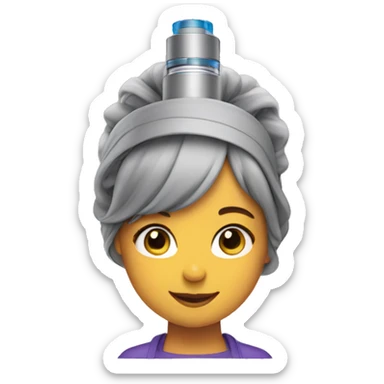 Girl using Dyson airwrap sticker