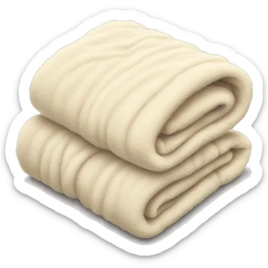 Folded fuzzy cream blanket sticker