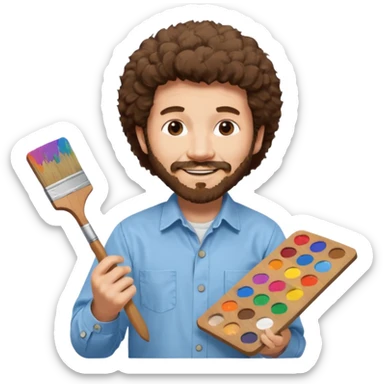 bob ross painting sticker